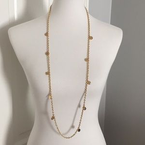 Tory Burch Gold Logo Charm Necklace